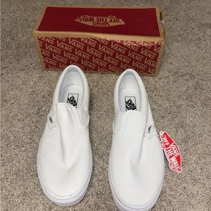 Vans White Slip-On Shoes